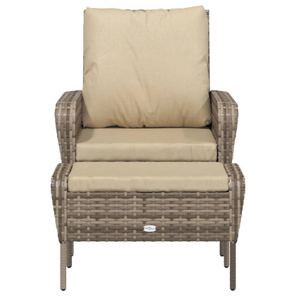 Garden Chair With Footstool Poly Rattan
