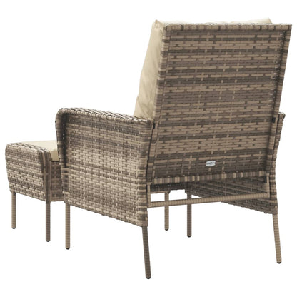 Garden Chair With Footstool Poly Rattan