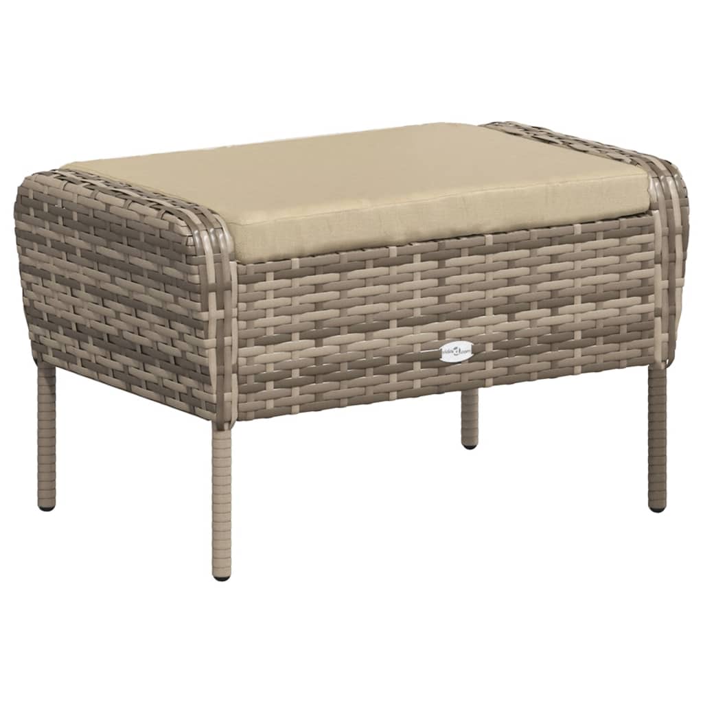 Garden Chair With Footstool Poly Rattan