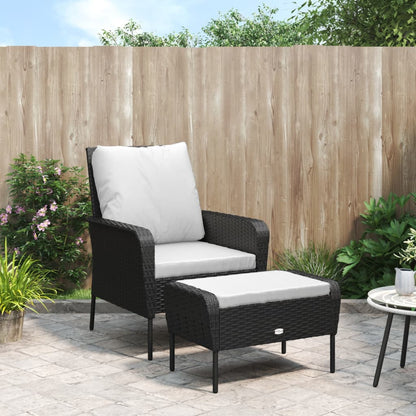 Garden Chair With Footstool Poly Rattan