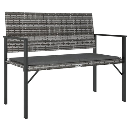 2-Seater Garden Bench With Cushion Poly Rattan