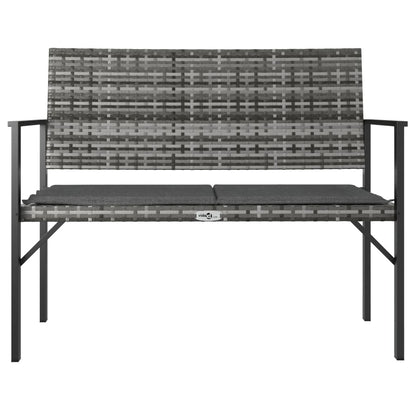 2-Seater Garden Bench With Cushion Poly Rattan