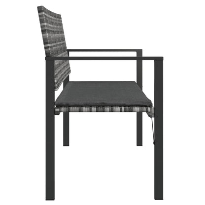 2-Seater Garden Bench With Cushion Poly Rattan