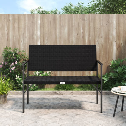 2-Seater Garden Bench With Cushion Poly Rattan