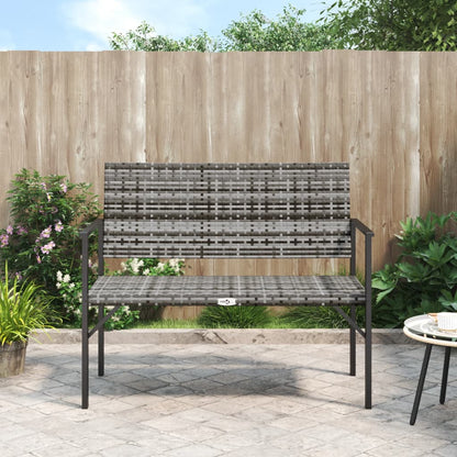2-Seater Garden Bench With Cushion Poly Rattan