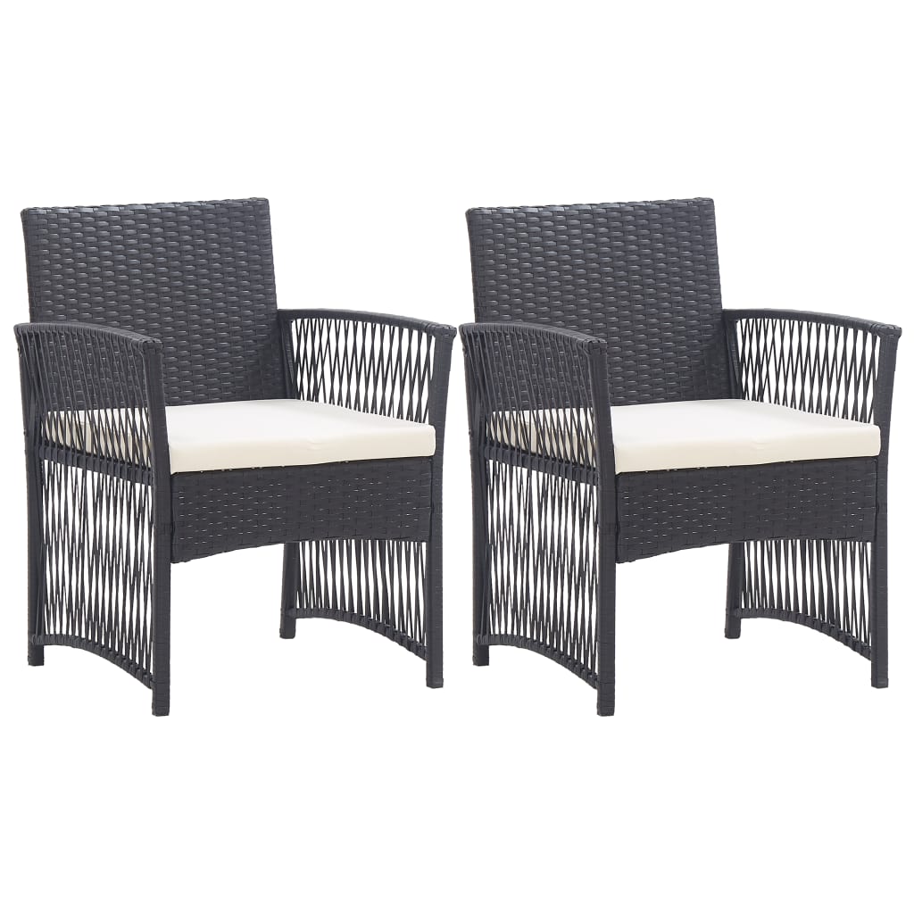 Garden Armchairs With Cushions 2 Pcs Poly Rattan