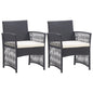 Garden Armchairs With Cushions 2 Pcs Poly Rattan