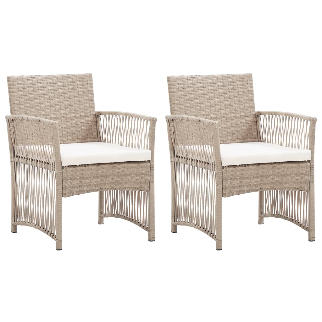 Garden Armchairs With Cushions 2 Pcs Poly Rattan