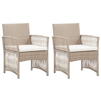 Garden Armchairs With Cushions 2 Pcs Poly Rattan