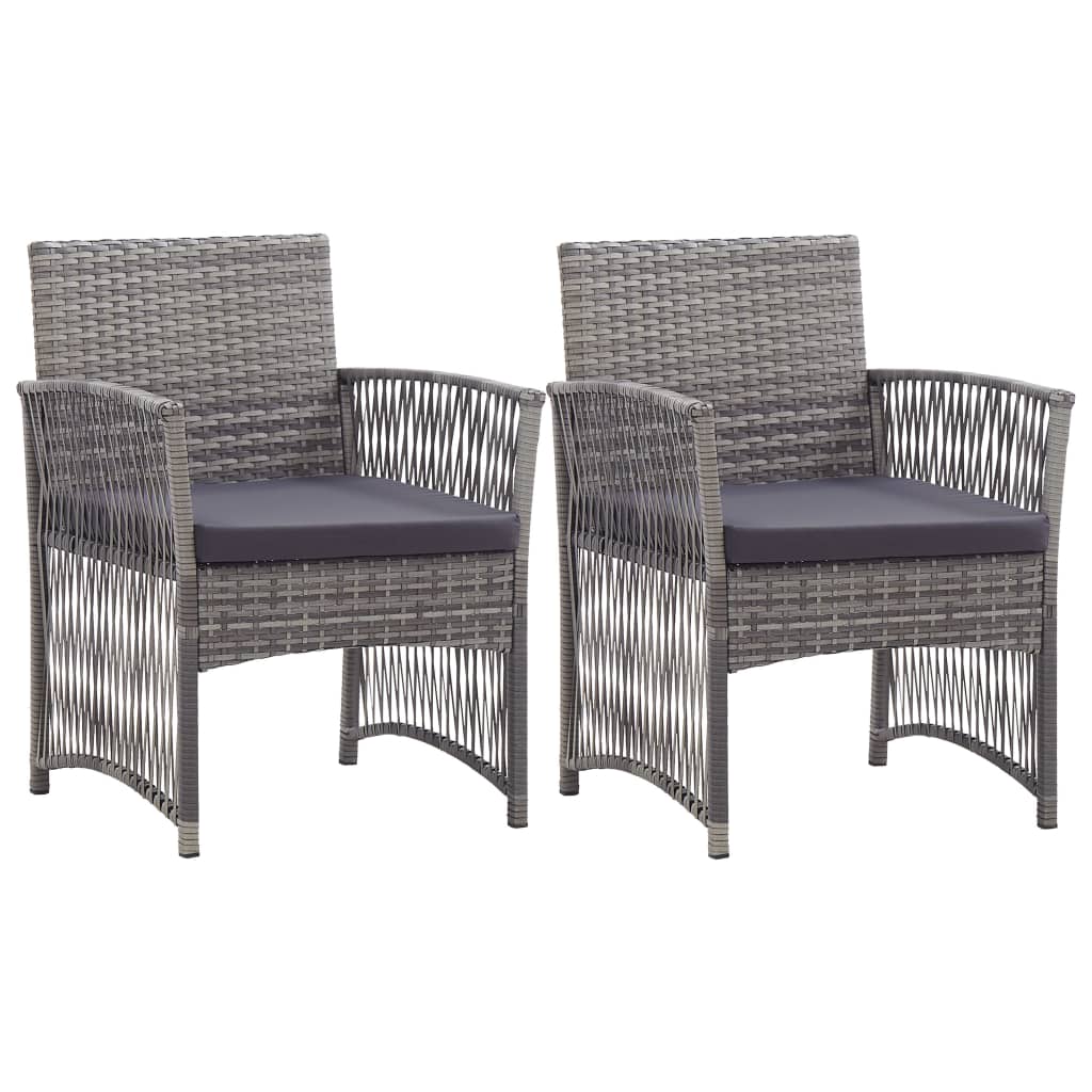 Garden Armchairs With Cushions 2 Pcs Poly Rattan