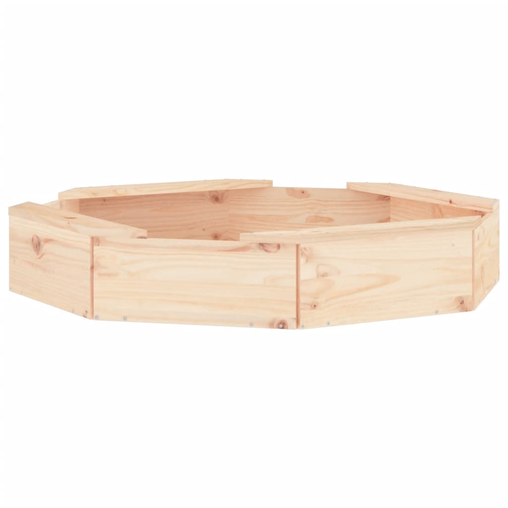Sandbox With Seats Octagon Solid Wood Pine