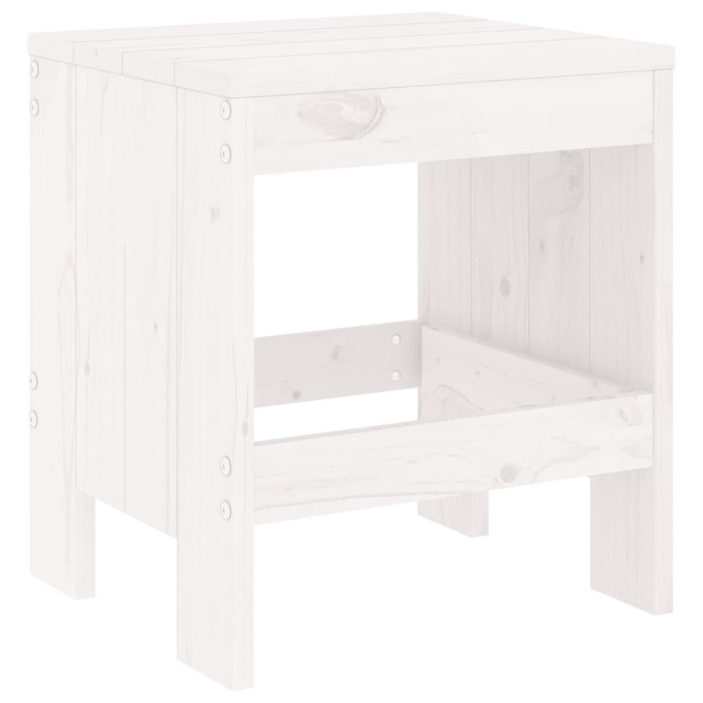 Garden Stools 2 Pcs White Solid Wood Pine