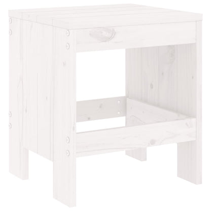 Garden Stools 2 Pcs White Solid Wood Pine