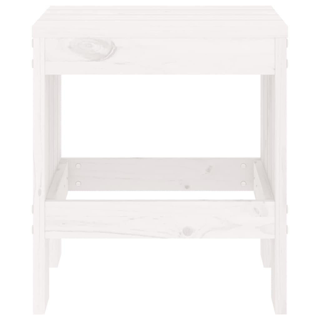 Garden Stools 2 Pcs White Solid Wood Pine