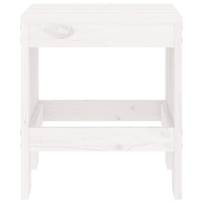 Garden Stools 2 Pcs White Solid Wood Pine