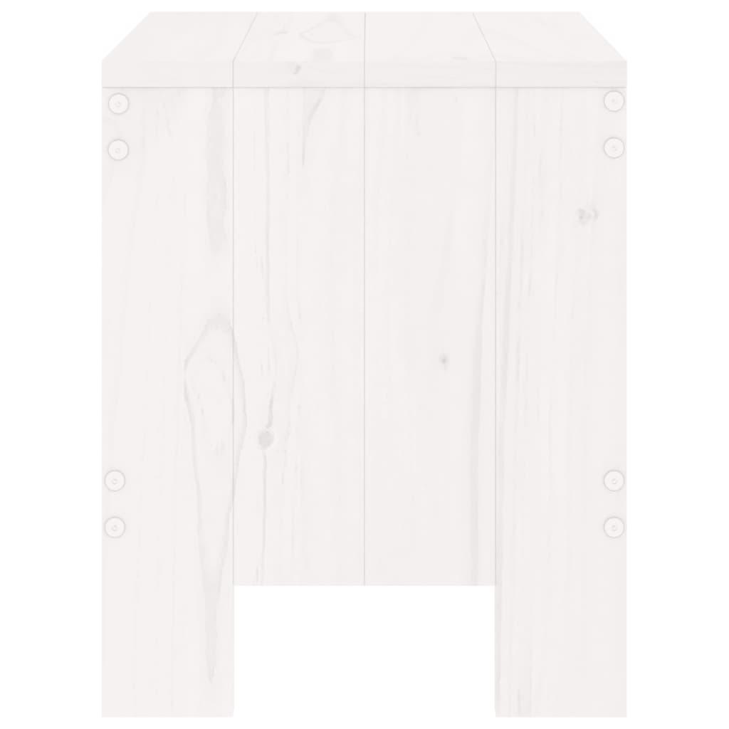 Garden Stools 2 Pcs White Solid Wood Pine