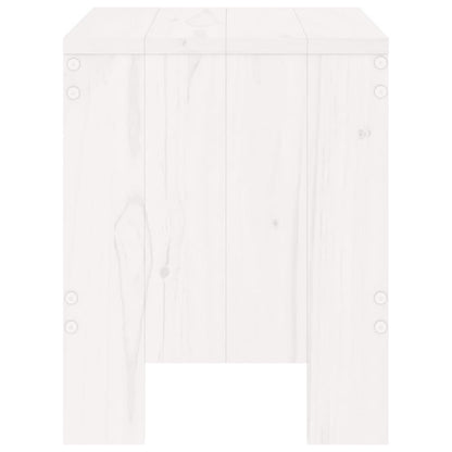 Garden Stools 2 Pcs White Solid Wood Pine