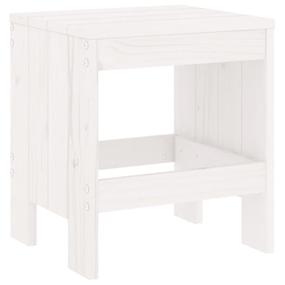 Garden Stools 2 Pcs White Solid Wood Pine