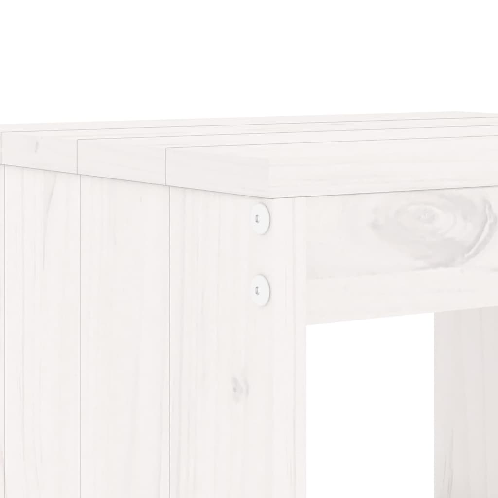 Garden Stools 2 Pcs White Solid Wood Pine