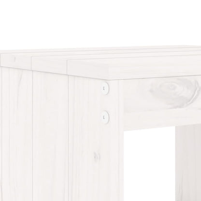 Garden Stools 2 Pcs White Solid Wood Pine