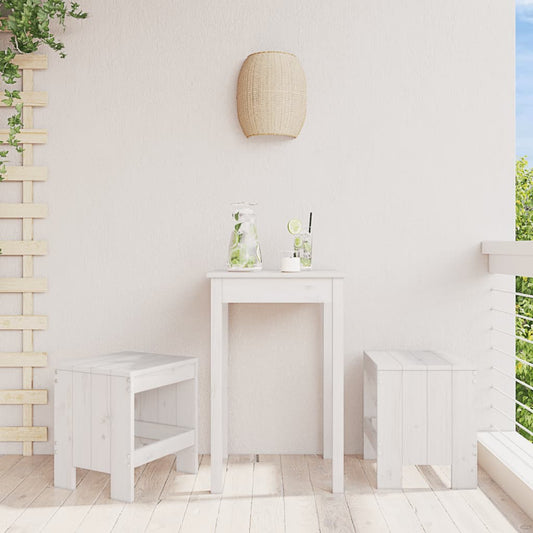 Garden Stools 2 Pcs White Solid Wood Pine