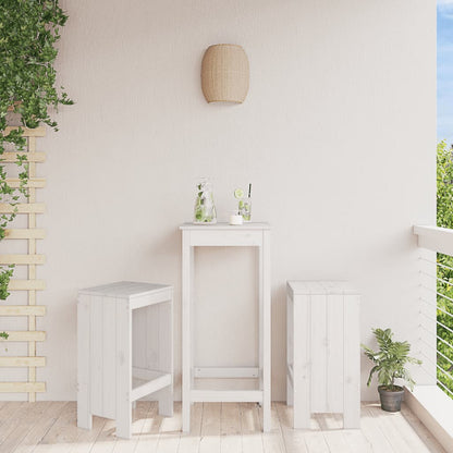 Garden Stools 2 Pcs White Solid Wood Pine