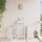 Garden Stools 2 Pcs White Solid Wood Pine