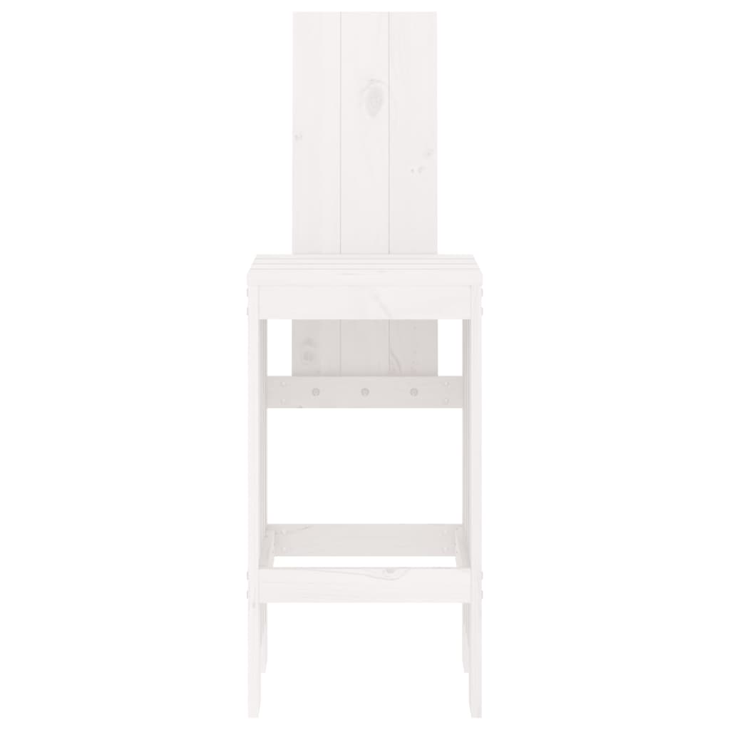 Bar Stools 2 Pcs White Solid Wood Pine