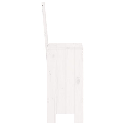Bar Stools 2 Pcs White Solid Wood Pine
