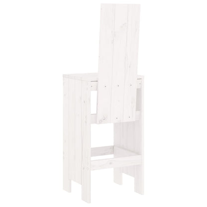 Bar Stools 2 Pcs White Solid Wood Pine