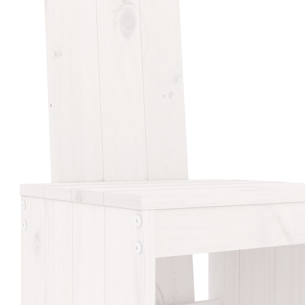 Bar Stools 2 Pcs White Solid Wood Pine