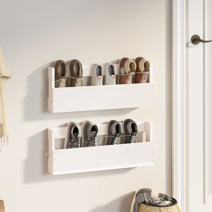 Wall-Mounted Shoe Racks 2 Pcs 59X9X23 Cm Solid Wood Pine