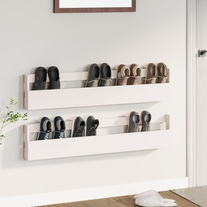 Wall-Mounted Shoe Racks 2 Pcs 59X9X23 Cm Solid Wood Pine