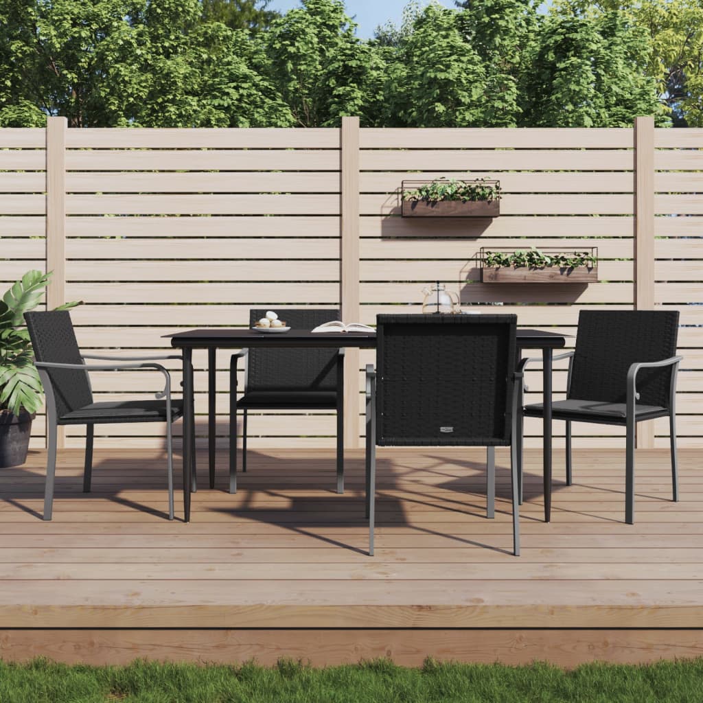 Garden Chairs With Cushions 2 Pcs 56X59X84 Cm Poly Rattan