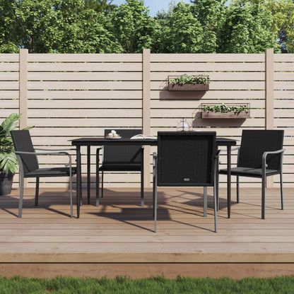 Garden Chairs With Cushions 2 Pcs 56X59X84 Cm Poly Rattan