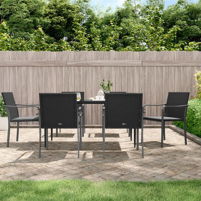 Garden Chairs With Cushions 2 Pcs 56X59X84 Cm Poly Rattan