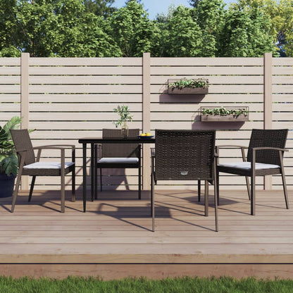 Garden Chairs With Cushions 2 Pcs 56.5X57X83 Cm Poly Rattan