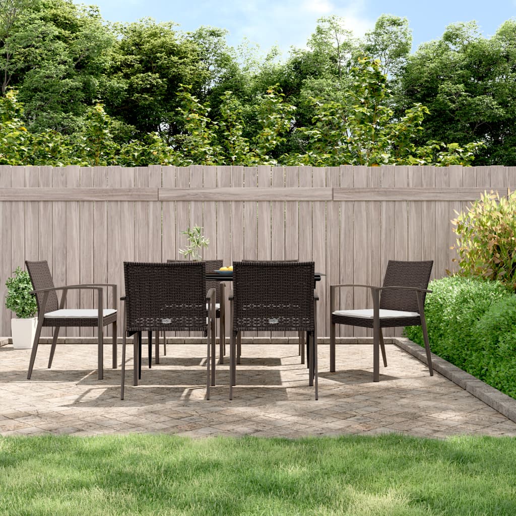 Garden Chairs With Cushions 2 Pcs 56.5X57X83 Cm Poly Rattan
