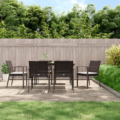 Garden Chairs With Cushions 2 Pcs 56.5X57X83 Cm Poly Rattan