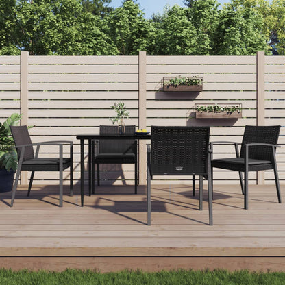 Garden Chairs With Cushions 2 Pcs 56.5X57X83 Cm Poly Rattan