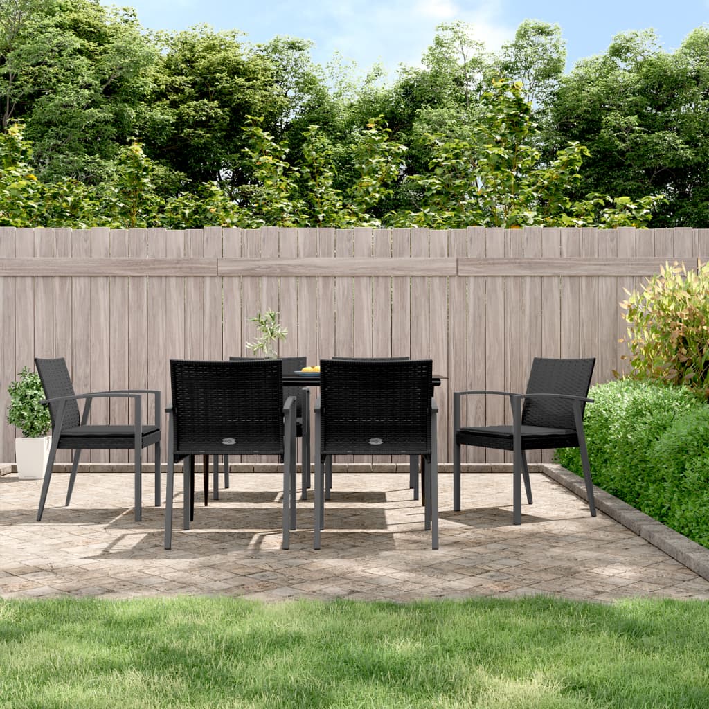 Garden Chairs With Cushions 2 Pcs 56.5X57X83 Cm Poly Rattan