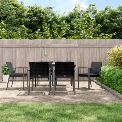 Garden Chairs With Cushions 2 Pcs 56.5X57X83 Cm Poly Rattan