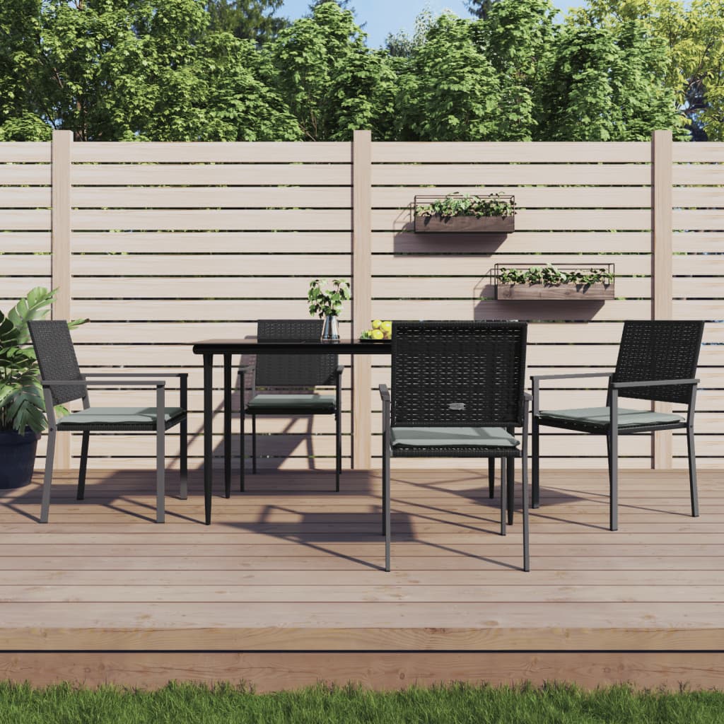 Garden Chairs 2 Pcs Black 54X62.5X89 Cm Poly Rattan