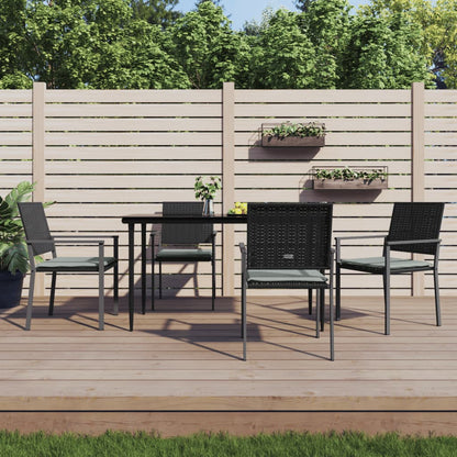 Garden Chairs 2 Pcs Black 54X62.5X89 Cm Poly Rattan