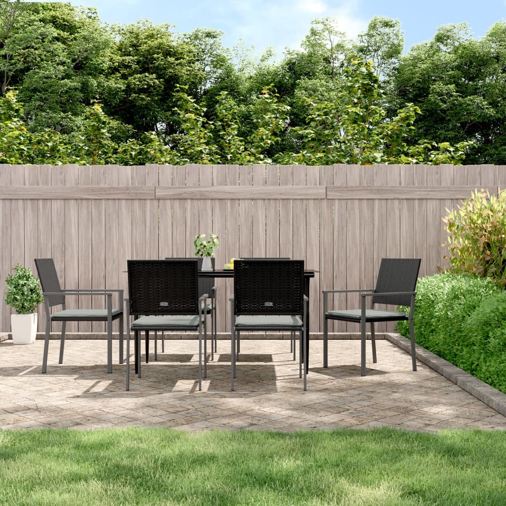 Garden Chairs 2 Pcs Black 54X62.5X89 Cm Poly Rattan