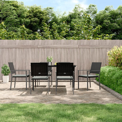 Garden Chairs 2 Pcs Black 54X62.5X89 Cm Poly Rattan
