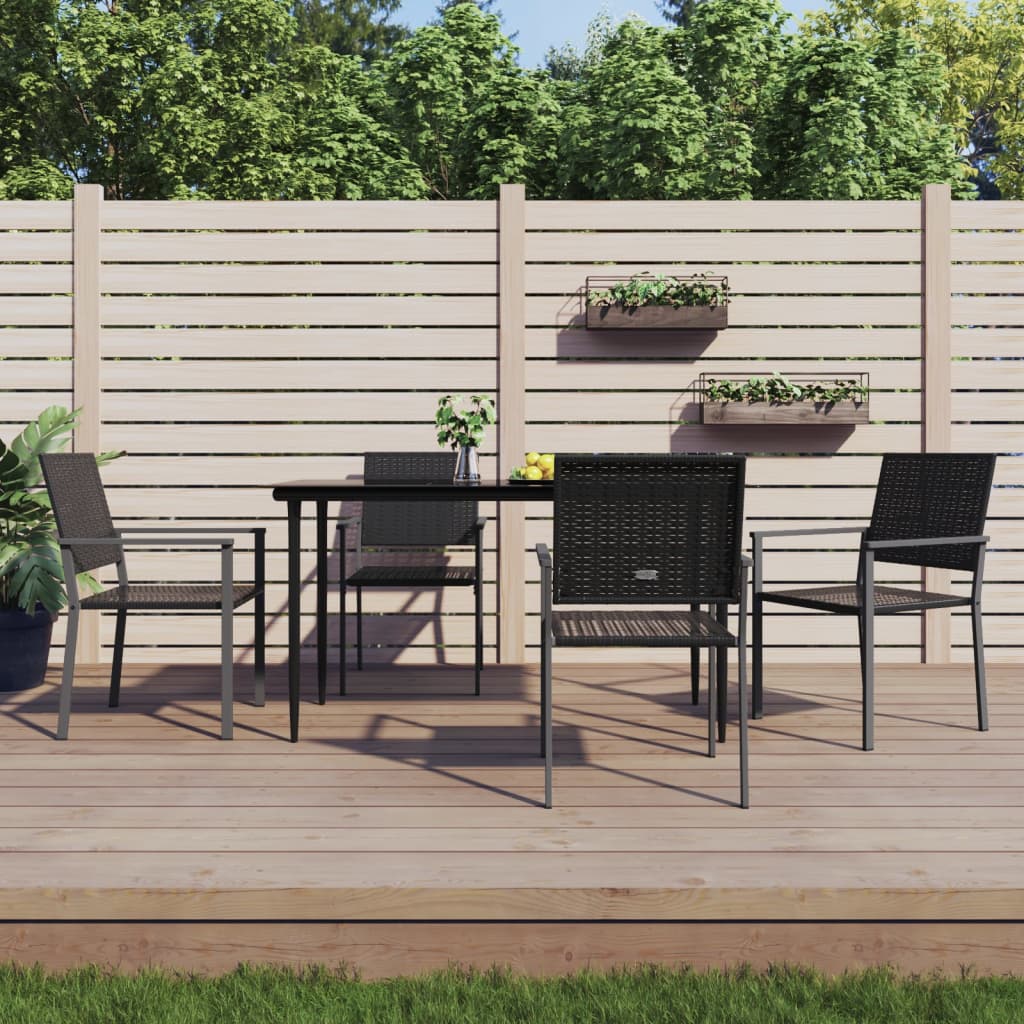Garden Chairs 2 Pcs Black 54X62.5X89 Cm Poly Rattan