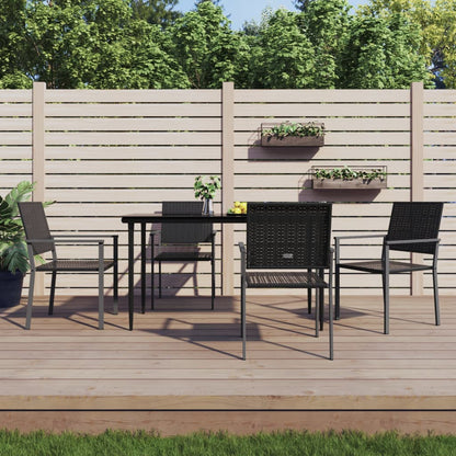 Garden Chairs 2 Pcs Black 54X62.5X89 Cm Poly Rattan