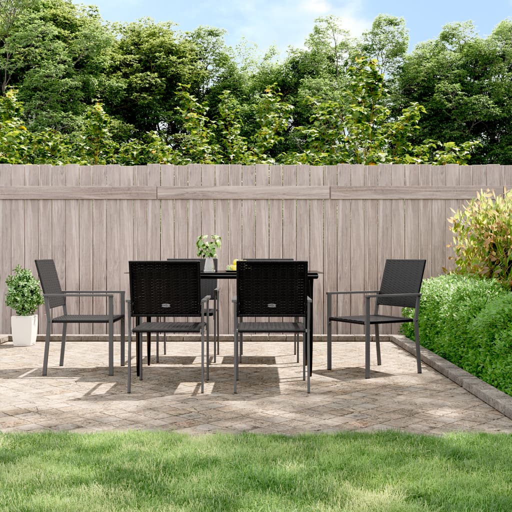 Garden Chairs 2 Pcs Black 54X62.5X89 Cm Poly Rattan