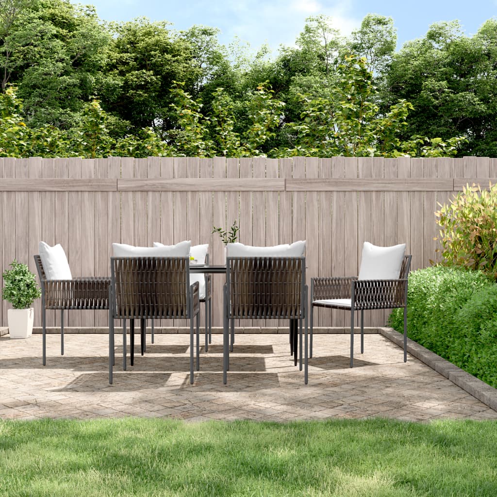 Garden Chairs With Cushions 2 Pcs 54X61X83 Cm Poly Rattan